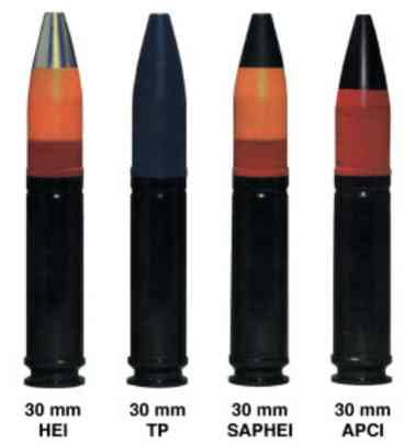 30 mm Cannon Family (HEI, TP, SAPHEI, APCI)
